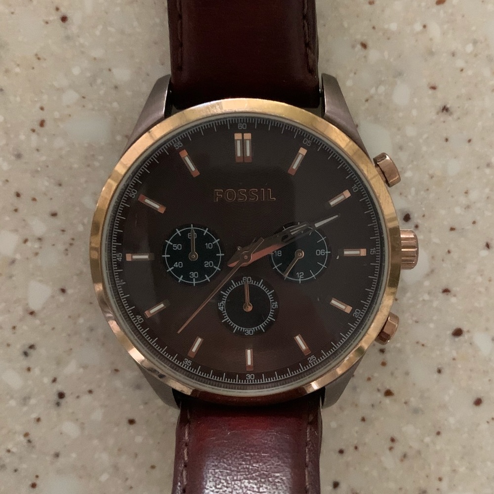 Men’s Fossil Leather Watch